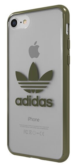 Adidas Nugarėlė telefonui Apple iPhone 7 / 8, Skaidri/Žalia kaina ir informacija | Telefono dėklai | pigu.lt