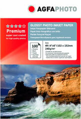 Фотобумага Agfaphoto Premium Glossy, 240 г, 100 листов, 10х15 см цена и информация | Kanceliarinės prekės | pigu.lt