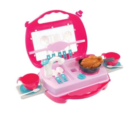 Virtuvėlė lagaminėlyje su priedais Mochtoys kaina ir informacija | Žaislai mergaitėms | pigu.lt
