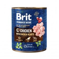 Brit Premium by Nature Chicken with Hearts консервы для собак 800г цена и информация | Brit Premium Товары для животных | pigu.lt