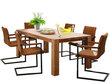 Valgomojo baldų komplektas Notio Living Ea 200/Sandra, kėdės su porankiais, rudas/šviesiai rudas цена и информация | Valgomojo komplektai | pigu.lt