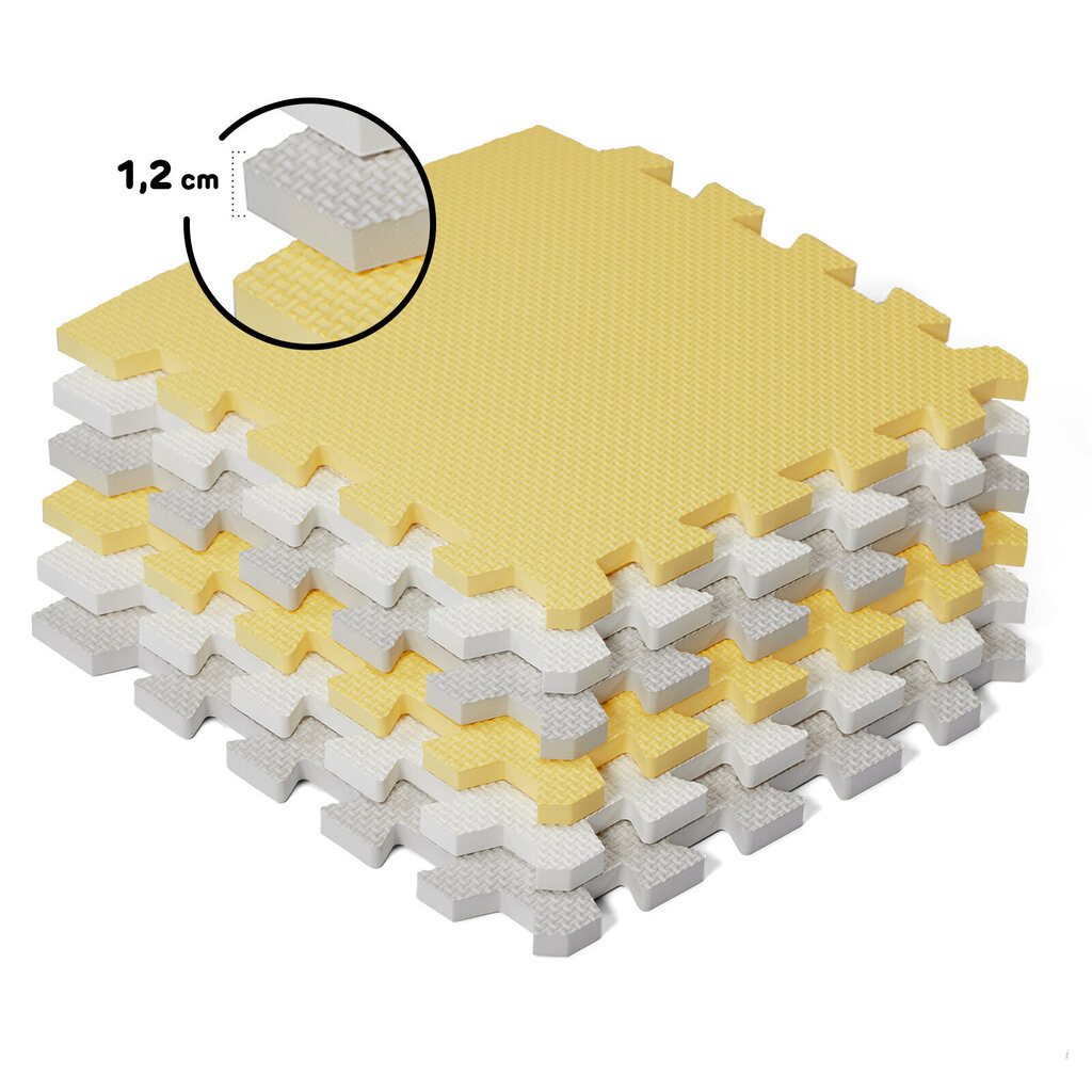Dėlionė-kilimėlis Kinderkraft Luno, 30 dalių, geltona-pilka цена и информация | Lavinimo kilimėliai | pigu.lt