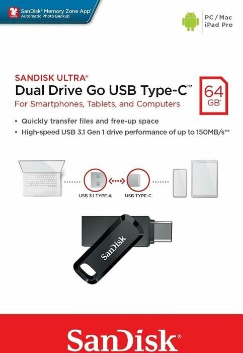 SanDisk SDDDC3-064G-G46 kaina ir informacija | USB laikmenos | pigu.lt