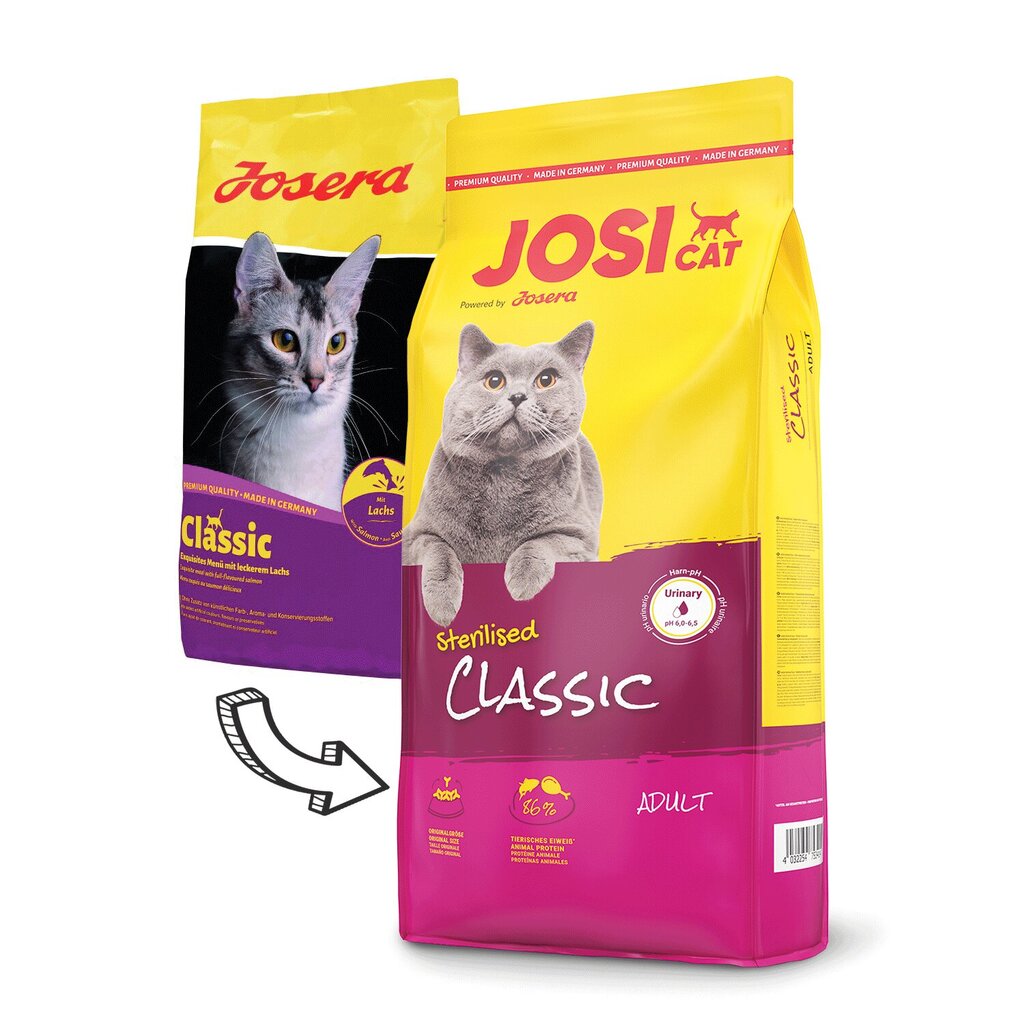 JosiCat sterilizuotoms katėms Classic, 10 kg цена и информация | Sausas maistas katėms | pigu.lt