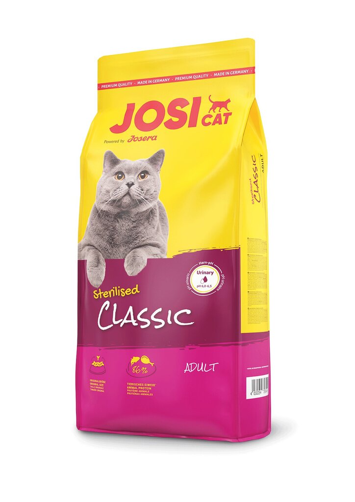 JosiCat sterilizuotoms katėms Classic, 10 kg цена и информация | Sausas maistas katėms | pigu.lt