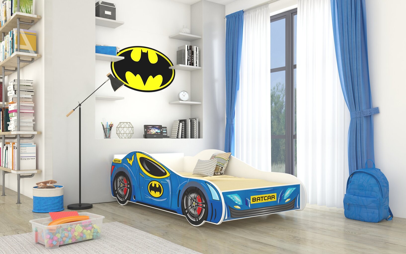 Vaikiška lova ADRK Furniture Batcar, 70x140 cm kaina ir informacija | Vaikiškos lovos | pigu.lt