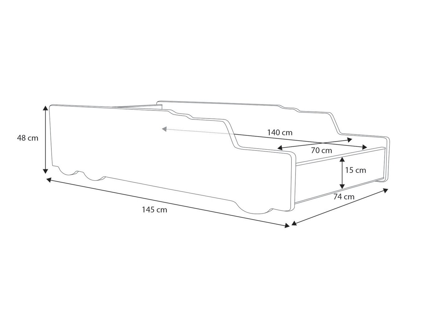 Vaikiška lova ADRK Furniture Builder, 70x140 cm kaina ir informacija | Vaikiškos lovos | pigu.lt