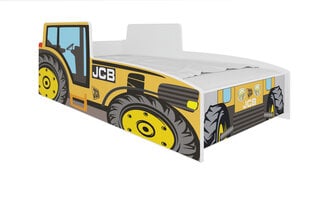 Vaikiška lova ADRK Furniture Tractor, 140x70 cm, geltona kaina ir informacija | Vaikiškos lovos | pigu.lt