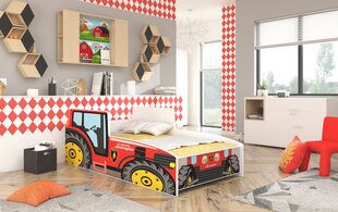 Vaikiška lova ADRK Furniture Tractor, 140x70 cm, raudona kaina ir informacija | Vaikiškos lovos | pigu.lt