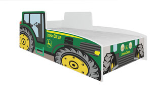 Vaikiška lova ADRK Furniture Tractor, 140x70 cm, žalia kaina ir informacija | Vaikiškos lovos | pigu.lt