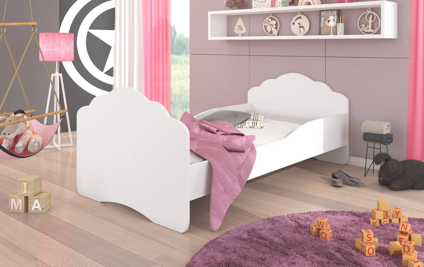 Vaikiška lova ADRK Furniture Casimo White, 140x70cm kaina ir informacija | Vaikiškos lovos | pigu.lt