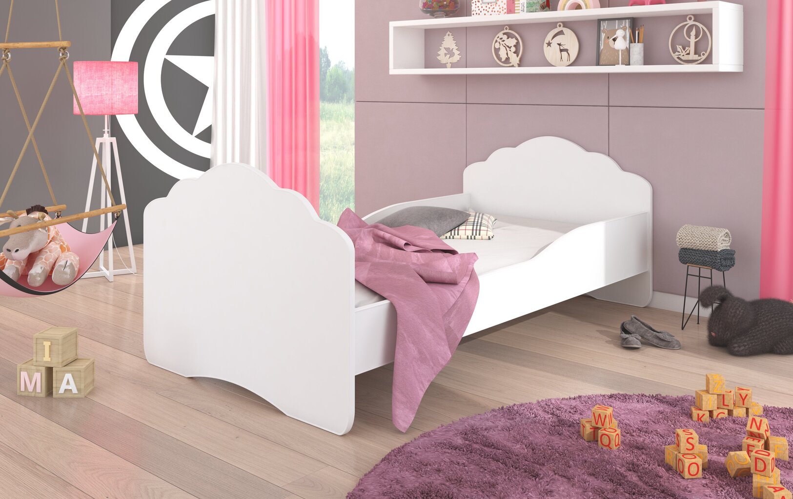 Vaikiška lova ADRK Furniture Casimo White, 160x80cm kaina ir informacija | Vaikiškos lovos | pigu.lt