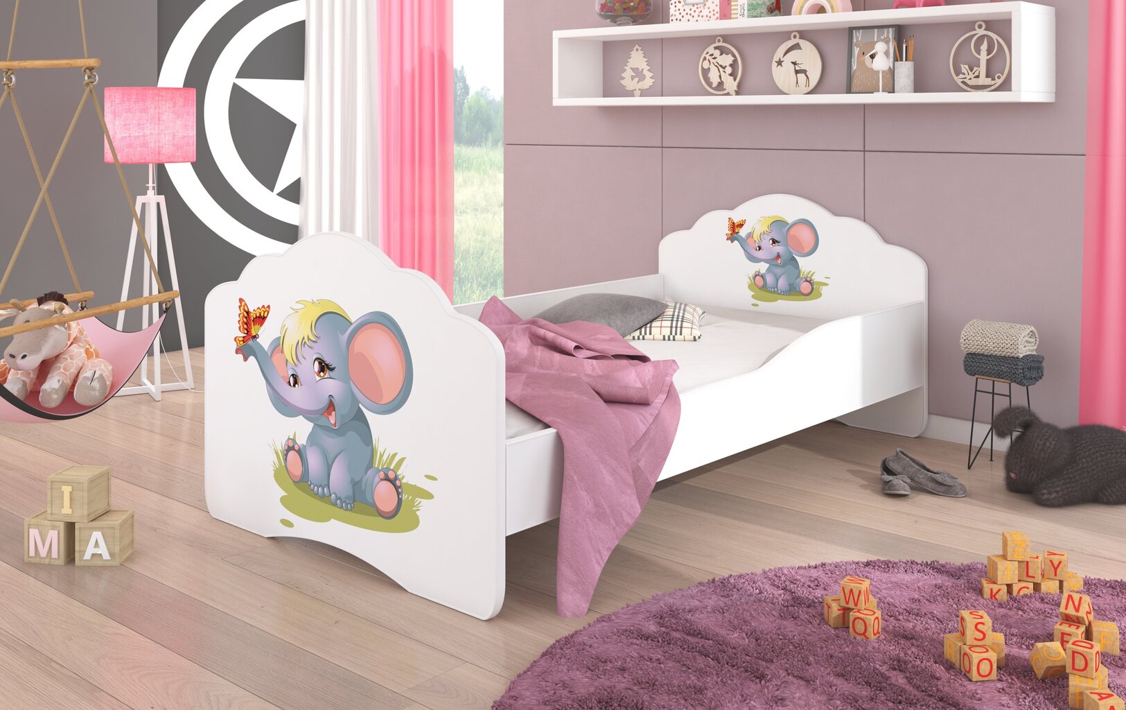 Vaikiška lova ADRK Furniture Casimo Elephant, 160x80cm цена и информация | Vaikiškos lovos | pigu.lt