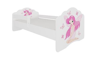 Vaikiška lova su nuimama apsauga ADRK Furniture Casimo Girl with Wings, 80x160 cm kaina ir informacija | Vaikiškos lovos | pigu.lt