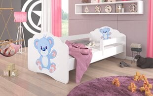Vaikiška lova su nuimama apsauga ADRK Furniture Casimo Blue Bear, 70x140 cm kaina ir informacija | Vaikiškos lovos | pigu.lt