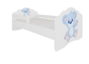 Vaikiška lova su nuimama apsauga ADRK Furniture Casimo Blue Bear, 80x160cm kaina ir informacija | Vaikiškos lovos | pigu.lt