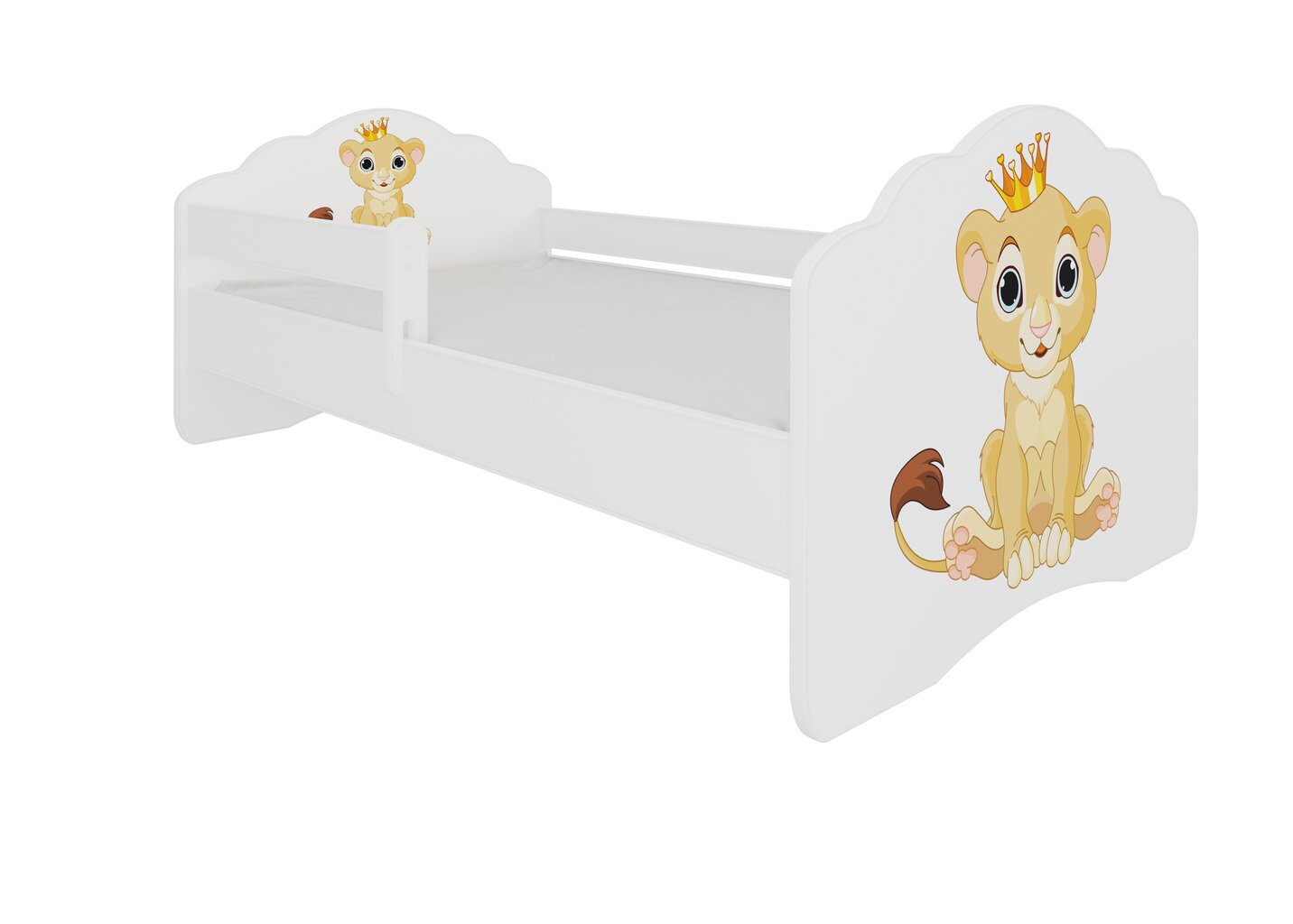 Vaikiška lova su nuimama apsauga ADRK Furniture Casimo Lion, 80x160 cm kaina ir informacija | Vaikiškos lovos | pigu.lt