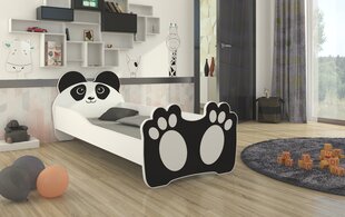 Vaikiška lova ADRK Furniture Bear 164, 80x160 cm, balta/juoda kaina ir informacija | Vaikiškos lovos | pigu.lt