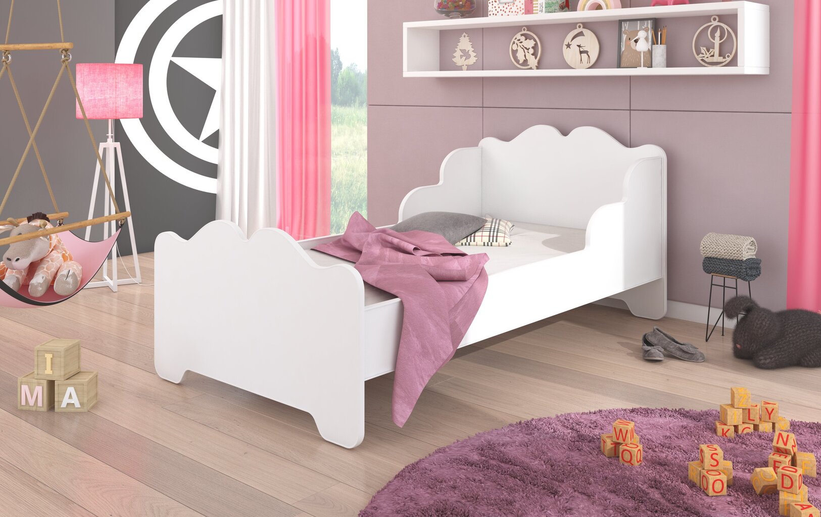 Vaikiška lova ADRK Furniture Ximena 144, 70x140 cm, balta kaina ir informacija | Vaikiškos lovos | pigu.lt