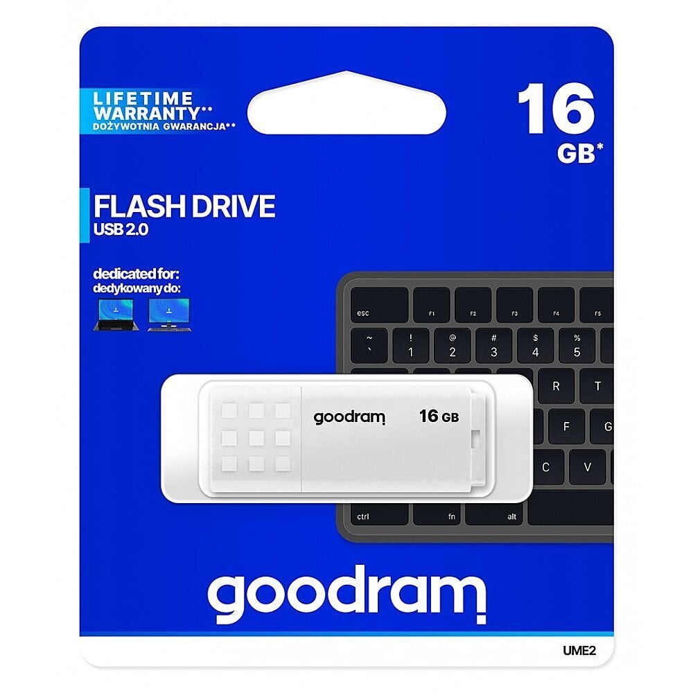 GOODRAM USB 2.0 atmintinė 16GB, Balta kaina ir informacija | USB laikmenos | pigu.lt