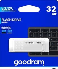 GOODRAM USB 2.0 atmintinė 32GB, Balta kaina ir informacija | USB laikmenos | pigu.lt