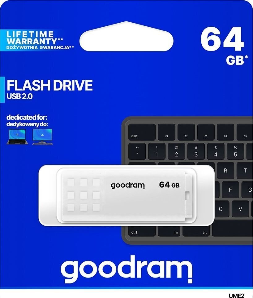 Goodram UME2 USB 2.0 64GB kaina ir informacija | USB laikmenos | pigu.lt