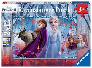 Dėlionė Ravensburger Ledo šalis 2 (Frozen 2) Kelionė į nežinomybę, 2x12 d., 5009 kaina ir informacija | Dėlionės (puzzle) | pigu.lt