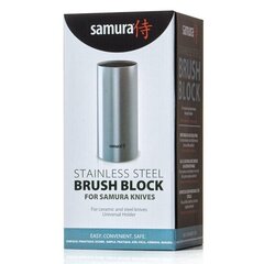 Samura PP Brush Block Металлическая Универсальная подставка для ножей (22x11x11 см) Серебристая цена и информация | Ножи и аксессуары для них | pigu.lt