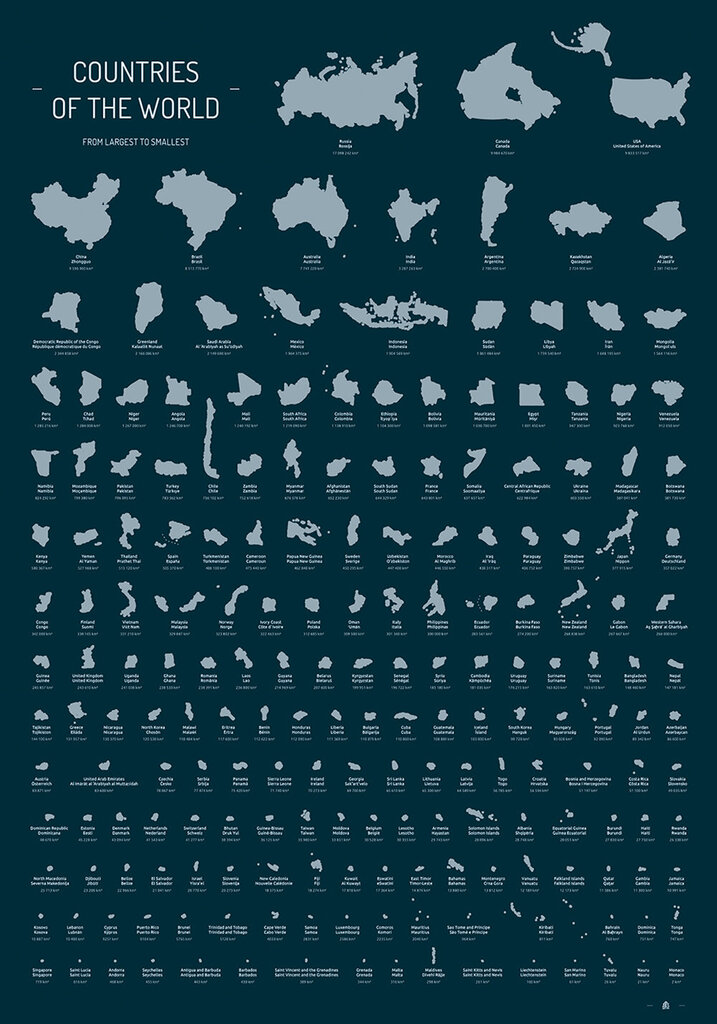 Nutrinamas plakatas "Countries of the World" kaina ir informacija | Žemėlapiai | pigu.lt