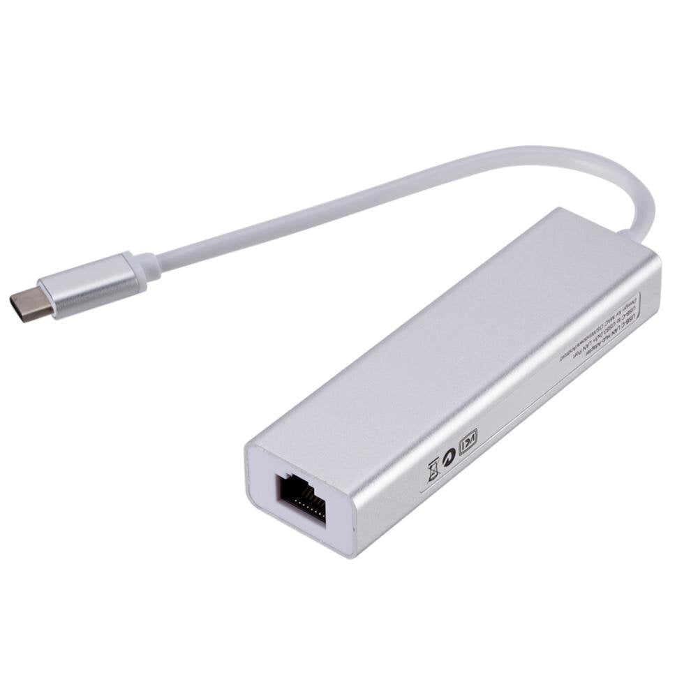 Roger AD15642 USB-C Hub - Šakotuvas 3 x USB 3.0 / RJ45, Sidabrinė kaina ir informacija | Adapteriai, USB šakotuvai | pigu.lt