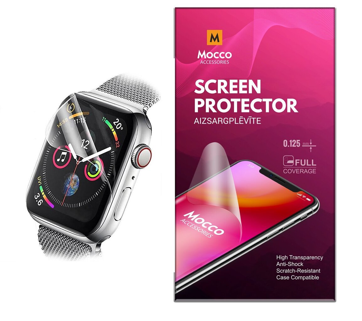 Mocco Full Coverage Clear Screen Protector kaina ir informacija | Išmaniųjų laikrodžių ir apyrankių priedai | pigu.lt