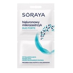 Drėkinamoji veido kaukė nuo raukšlių Soraya Hyaluronic Microinjection Duo Forte 2 x 5 ml kaina ir informacija | Veido kaukės, paakių kaukės | pigu.lt