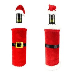 Butelio dekoracija Kalėdų senelio drabužiai цена и информация | Рождественские украшения | pigu.lt