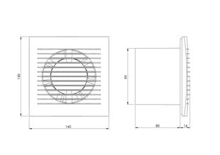 Elektrinis ventiliatorius Europlast E-Extra EE100G, Ø100mm, auksinis kaina ir informacija | Vonios ventiliatoriai | pigu.lt