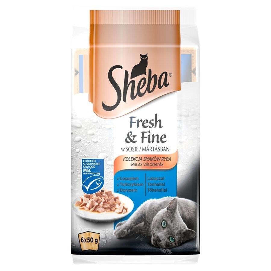 Sheba Fresh & Fine Mini šlapias kačių maistas žuvies skonio, 6x50 g цена и информация | Konservai katėms | pigu.lt