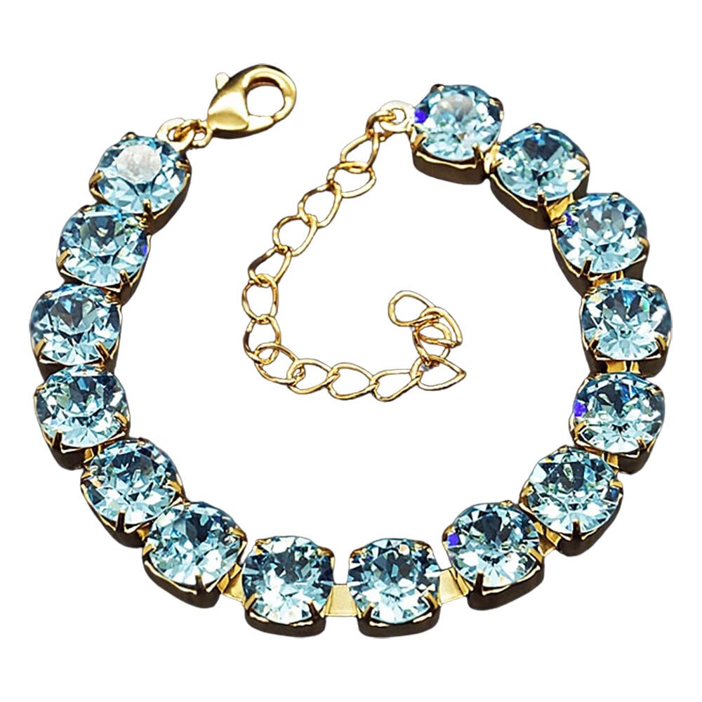 Apyrankė moterims DiamondSky „Classic (Aquamarine Blue)“ su Swarovski kristalais