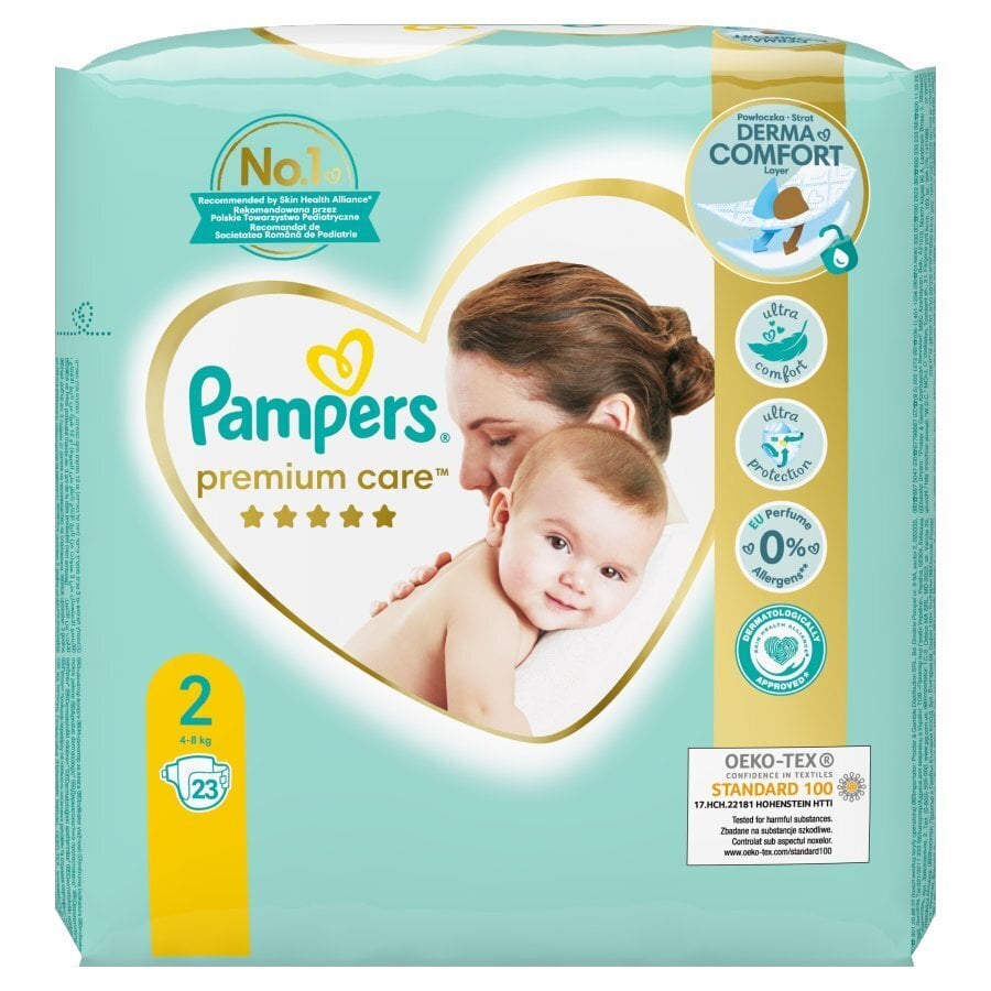 Sauskelnės PAMPERS Premium Care, Small Pack 2 dydis, 4-8 kg, 23 vnt. цена и информация | Sauskelnės | pigu.lt