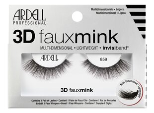 Накладные ресницы Ardell 3D Faux Mink False Eyelashes 858 Lash, черные, 4 пары цена и информация | Накладные ресницы, керлеры | pigu.lt