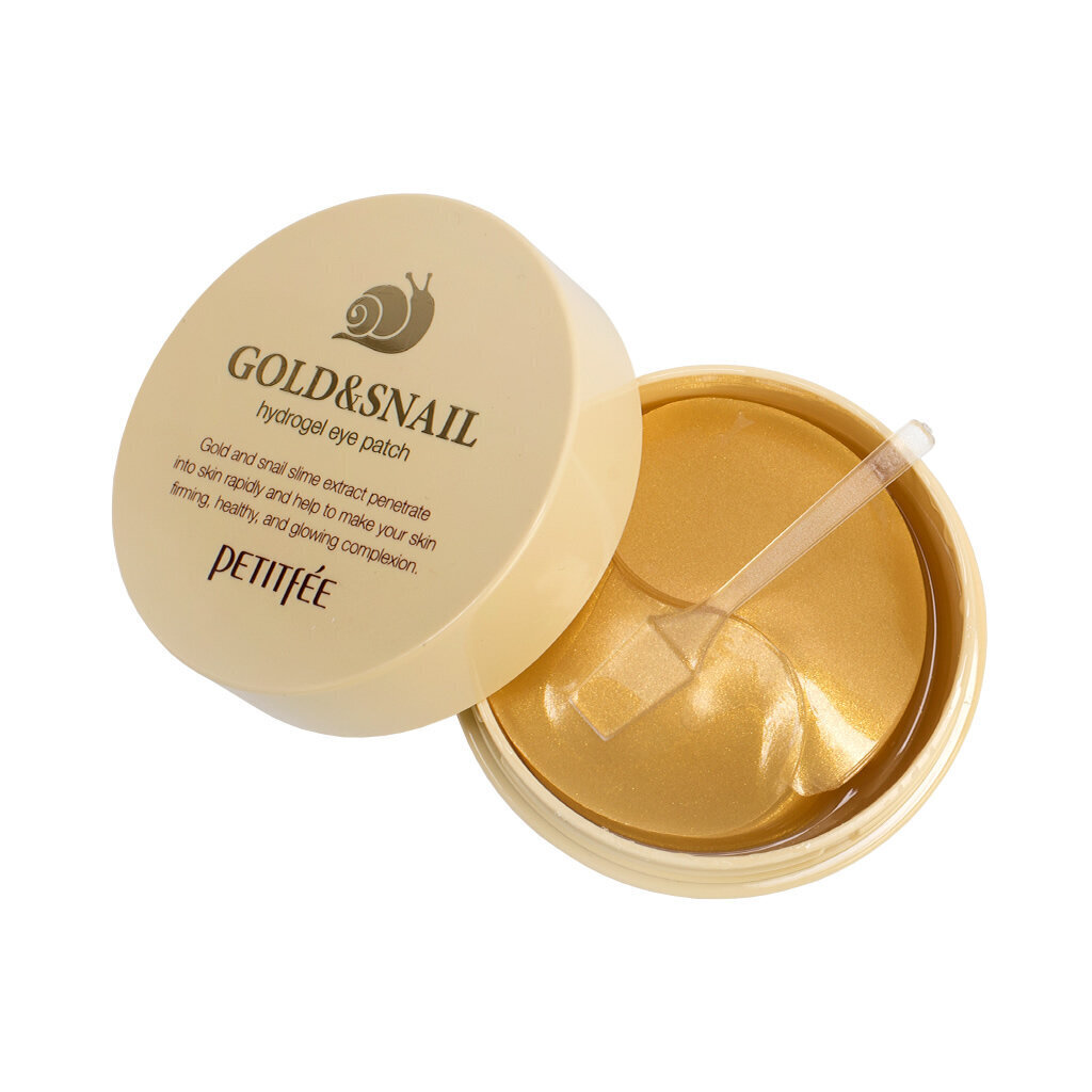 Paakių pagalvėlės Petitfee Gold & Snail Hydrogel Eye Patch, 60 vnt. kaina ir informacija | Veido kaukės, paakių kaukės | pigu.lt