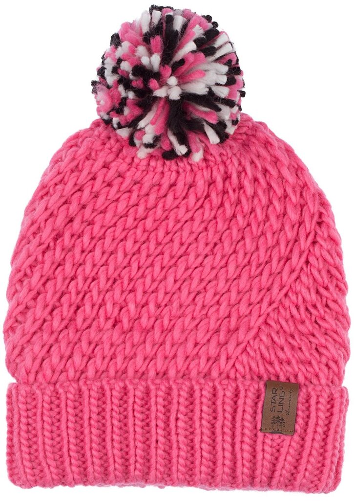 Starling kepurė mergaitėms Belle, pink kaina ir informacija | Žiemos drabužiai vaikams | pigu.lt