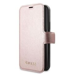 Guess iPhone 11 Pro Iridescent Book Case Rose kaina ir informacija | Telefono dėklai | pigu.lt