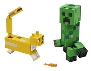 21156 LEGO® Minecraft BigFig Creeper BigFig с Оцелотом цена и информация | Конструкторы и кубики | pigu.lt