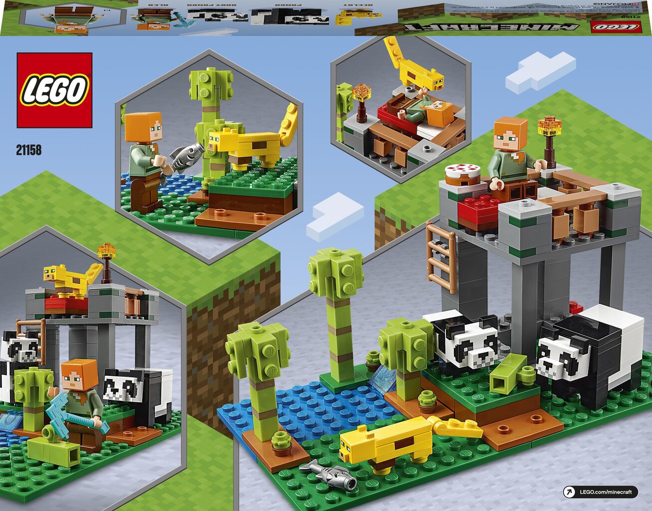 21158 LEGO® Minecraft Pandų jauniklių darželis kaina ir informacija | Konstruktoriai ir kaladėlės | pigu.lt