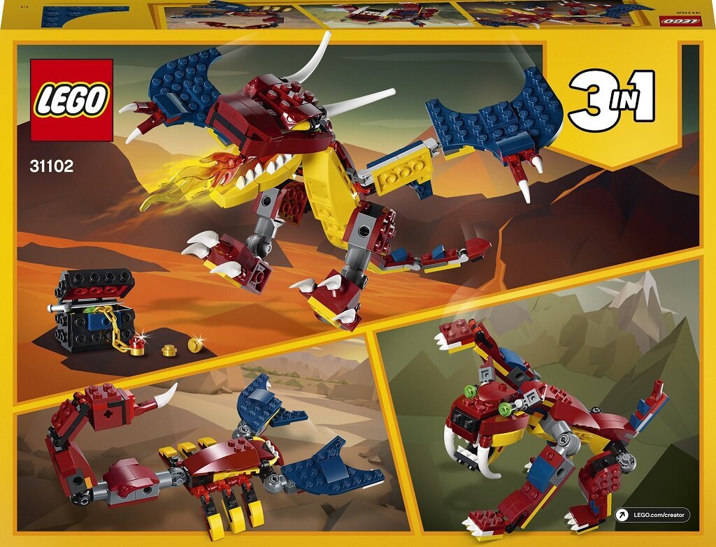 31102 LEGO® Creator Ugnies Drakonas kaina ir informacija | Konstruktoriai ir kaladėlės | pigu.lt