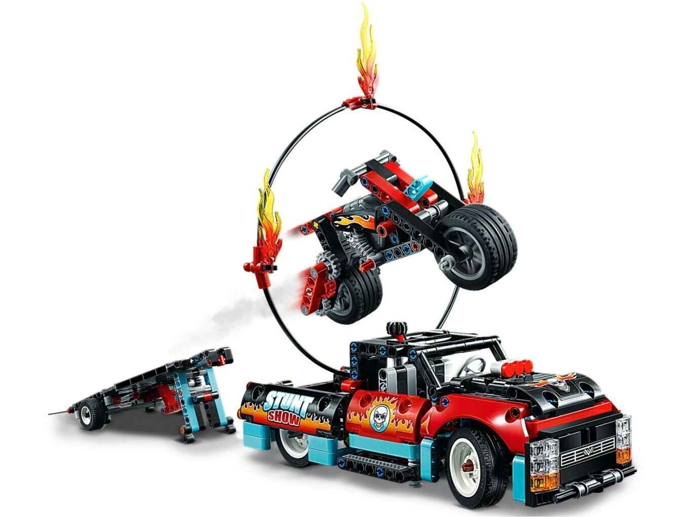 42106 LEGO® Technic Kaskadininkų pasirodymo sunkvežimis ir motociklas цена и информация | Konstruktoriai ir kaladėlės | pigu.lt