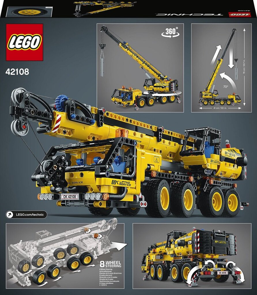 42108 LEGO® Technic Mobilusis kranas цена и информация | Konstruktoriai ir kaladėlės | pigu.lt