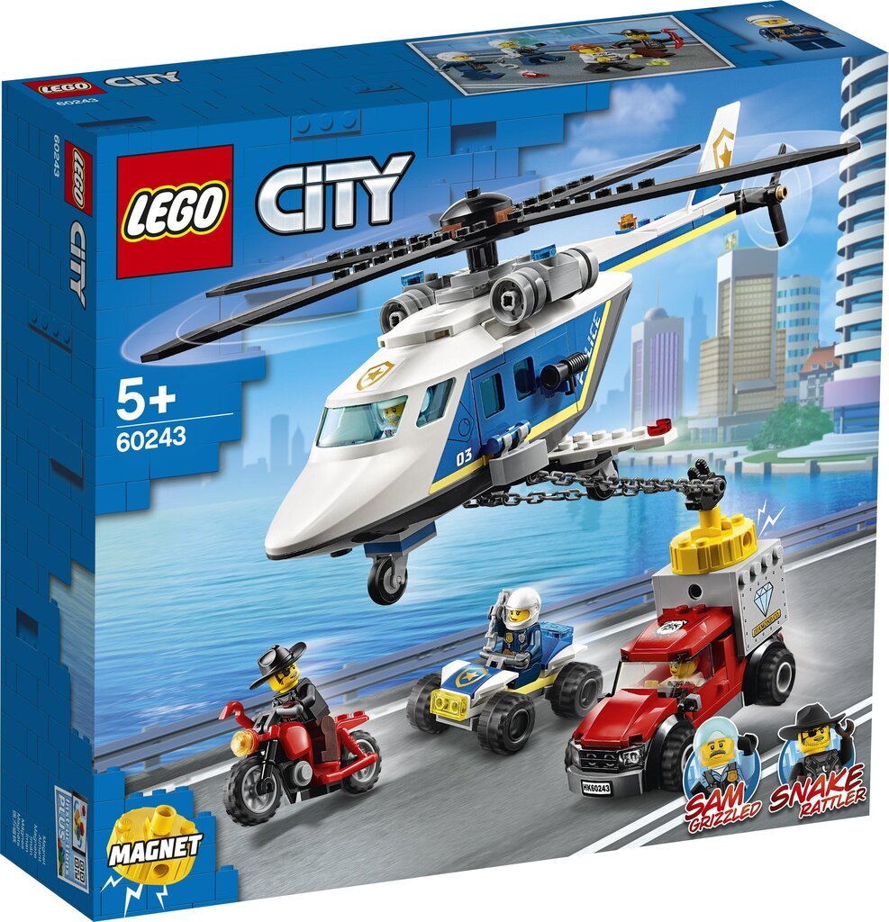 60243 LEGO® City Persekiojimas policijos sraigtasparniu kaina ir informacija | Konstruktoriai ir kaladėlės | pigu.lt