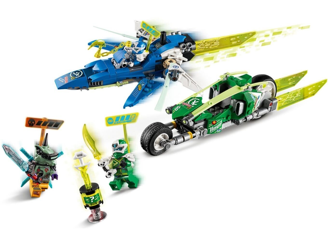 71709 LEGO® NINJAGO Jay ir Lloyd greitieji lenktynių automobiliai цена и информация | Konstruktoriai ir kaladėlės | pigu.lt
