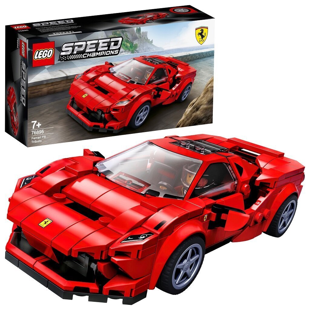 76895 LEGO® Speed Champions Ferrari F8 Tributo цена и информация | Konstruktoriai ir kaladėlės | pigu.lt