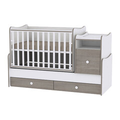 Auganti vaikiška lovytė su komoda Lorelli Trend Plus New, 110x62, balta kaina ir informacija | Kūdikių lovytės | pigu.lt